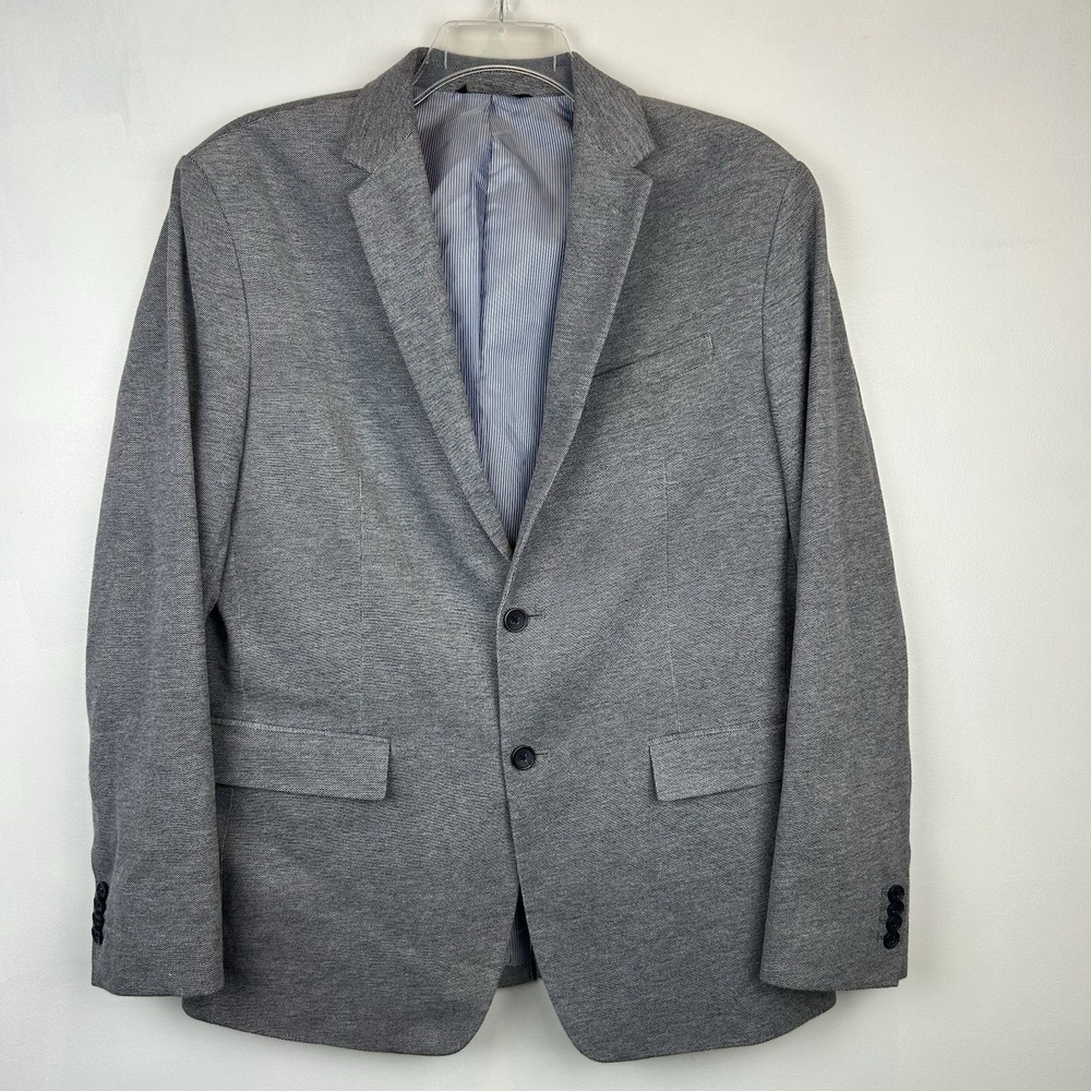 Banana Republic Blazer Mens Size 44R Slim Fit Soft Blue Cotton Jacket Stretch